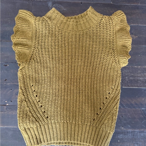 Universal Thread Mustard Ruffled Sleeve Sweater - Picture 1 of 2